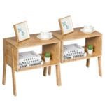 Daugkartinio naudojimo bambukiniai naktiniai staliukai 2 vienetai (Natūrali)