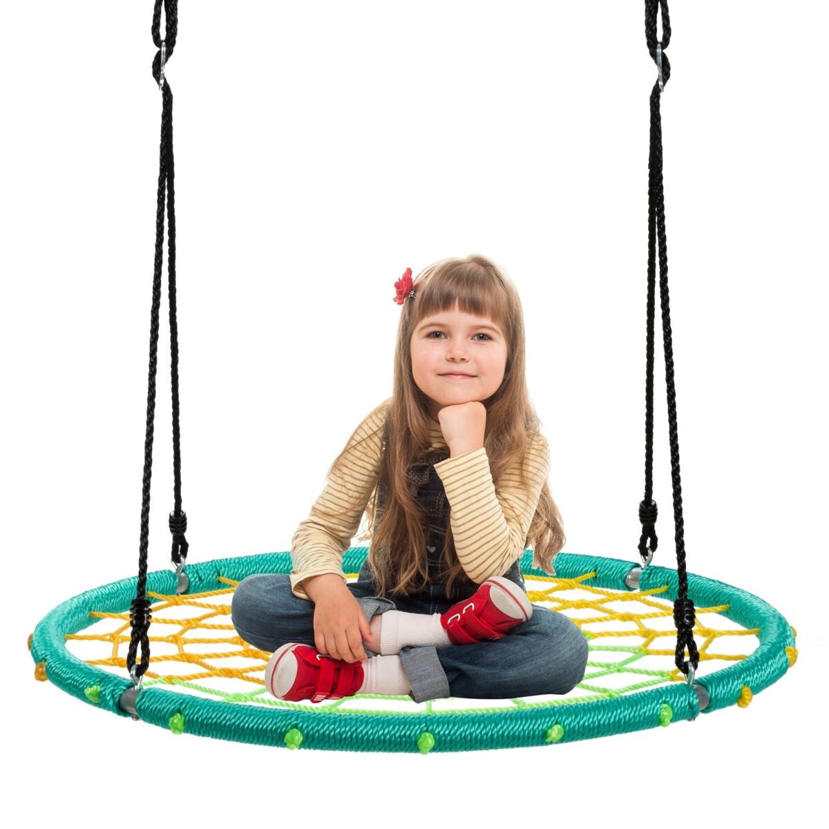 Vaikų tinklinė sūpynė (Ø 100 cm) (Žalia)