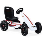 Vaikiškas kartingas su pedalais ir reguliuojama sėdyne (Balta)