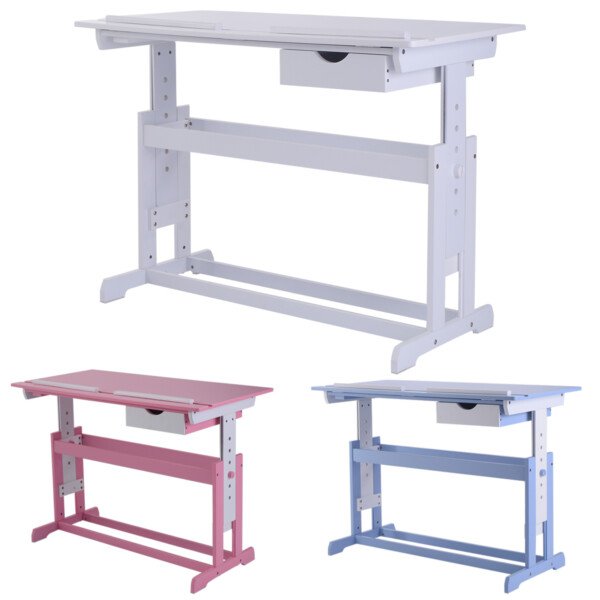 Reguliuojamas aukščio ir pasvirimo kampo vaikiškas rašomasis stalas (Mėlyna)