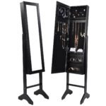 Pastatoma veidrodinė papuošalų spintelė (Balta)