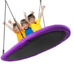 Ovalios sūpynės-lizdas vaikams ir suaugusiems 150 kg (Violetinė)