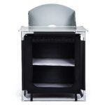 Nešiojama lauko virtuvėlė su dviejomis lentynomis (Juoda ir balta)