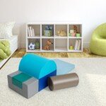 Minkštų didelių putplasčio blokų žaidimų rinkinys vaikams (Spalvotas)