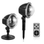 LED projektorius su besikartojančiomis snaigėmis ir nuotolinio valdymo pulteliu (Juoda)