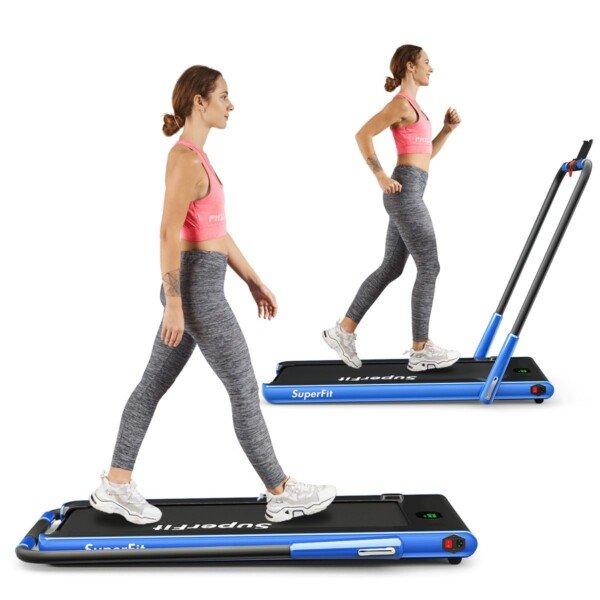 Sulankstomas bėgimo takelis su LED ekranu ir „Bluetooth“ (Mėlyna)