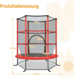 Sodo batutas su apsauginiu tinklu (iki 135 kg) (Raudona)