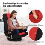 Reguliuojamas sukamas grindų krėslas su atlošu (Raudona)