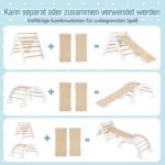 Medinis Montessori laipiojimo trikampis su čiuožykla (Balta)