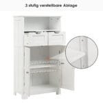 Aukšta vonios spintelė su reguliuojama lentyna (Balta)