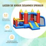 Pripučiama pilis su čiuožykla ir kamuoliukais (Spalvota)