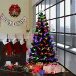 Dirbtinė Kalėdų eglutė su LED apšvietimu ir šviesolaidiniu spalvų keitikliu (Žalia)