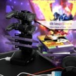 Ergonomiškas žaidimų stalas su RGB apšvietimu (Juoda)