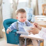 Sulankstoma vaikiška kėdutės tvirtinimo prie stalo sėdynė (Mėlyna)