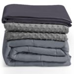 Svorinė antklodė 9 1 kg su premium stiklo granulėmis 203 x 152 cm (Pilka)