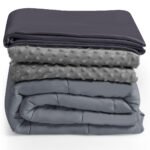 Svorinė antklodė 9 1 kg su dviem užvalkalais 183 x 122 cm (Pilka)