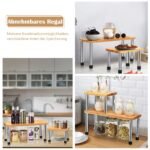 Virtuvės kampinė dviejų pakopų lentyna (Natūrali)