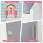 Dvipusė vaikiška virtuvėlė ir lėlių namelis su garsais ir šviesomis (Rožinė)