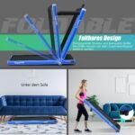 Sulankstomas bėgimo takelis su Bluetooth ir LED ekranėliu (Mėlyna)