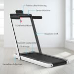 Elektrinis 2-in-1 sulankstomas bėgimo takelis su LED ekranu (Balta)