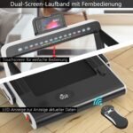 Elektrinis 2-in-1 sulankstomas bėgimo takelis su LED ekranu (Balta)
