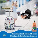 Vaikiškas kelioninis riedlentės tipo riedmuo su LED ratukais ir stabdžiu (Balta)