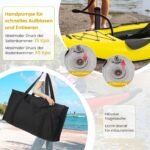 Pripučiamas baidarių komplektas su irklais ir reguliuojama sėdyne (Geltona)