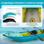 Pripučiamas baidarių komplektas su irklais ir sėdynėmis (Mėlyna)