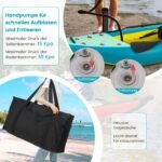 Pripučiamas baidarių komplektas su irklais ir sėdynėmis (Mėlyna)