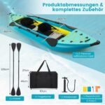 Pripučiamas baidarių komplektas su irklais ir sėdynėmis (Mėlyna)