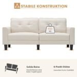 Trijų vietų sofa su nuimamomis pagalvėmis (Smėlio)