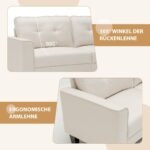 Trijų vietų sofa su nuimamomis pagalvėmis (Smėlio)