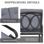 Sodo suoliukas su staliuku ir pagalvėmis (Pilka)