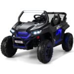 Vaikiškas elektrinis UTV su 2 4 GHz nuotolinio valdymo pultu ir muzika (Juoda)