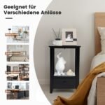 Modernus X formos dviejų lygių naktinis staliukas su stalčiumi (Juoda)