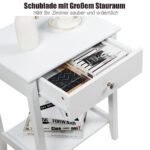 Naktinis staliukas su trimis stalčiais (Balta)