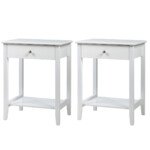 Naktinis staliukas su trimis stalčiais (Balta)