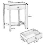 Naktinis staliukas su trimis stalčiais (Balta)