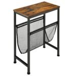Rustikalus dvipakopis staliukas su laikikliu (Ruda)