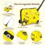 Dalių kelioninis lagaminas su kuprine vaikams (Geltona)