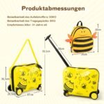 Dalių kelioninis lagaminas su kuprine vaikams (Geltona)