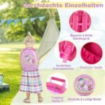 Dalių vaikiškas lagaminų ir kuprinės komplektas su ratukais (Rožinė)