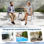 Sulankstomas lauko kėdžių komplektas su aukštu atlošu (Pilka)