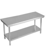 Profesionalus nerūdijančio plieno darbo stalas (Sidabrinė)