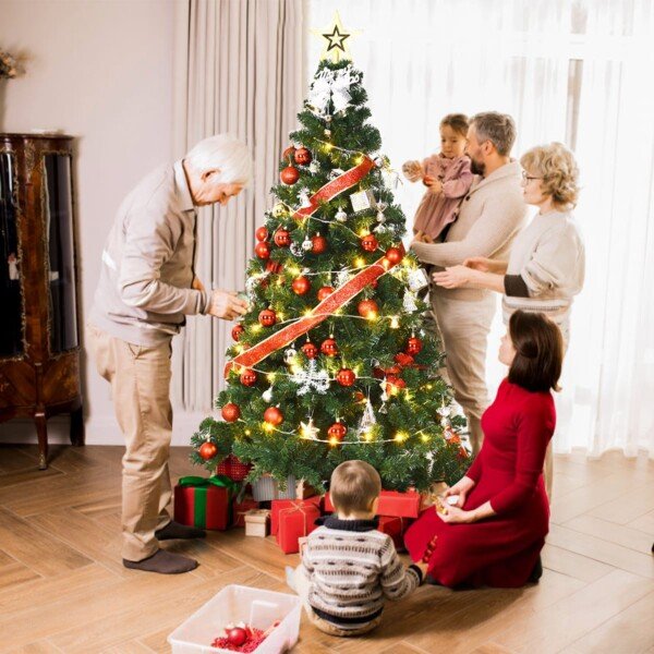 Dirbtinė eglė su metaliniu stoveliu 180 cm aukščio (Žalia)