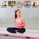 Pripučiamas gimnastikos kilimėlis 3 m (Rožinė)