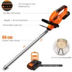 Belaidės gyvatvorių žirklės su 60 cm ašmenimis ir 20V akumuliatoriumi (Įvairiaspalvė)