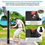 Lauko dušas su saulės energija ir pėdų plautuve (Juoda)