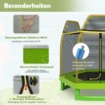 Apvalus vaikiškas batutas su saugos tinklu ir spyruoklių apsaugomis 223x223x186 cm (Geltona)