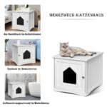 Medinis namelis katėms 51x49x47 cm (Balta)